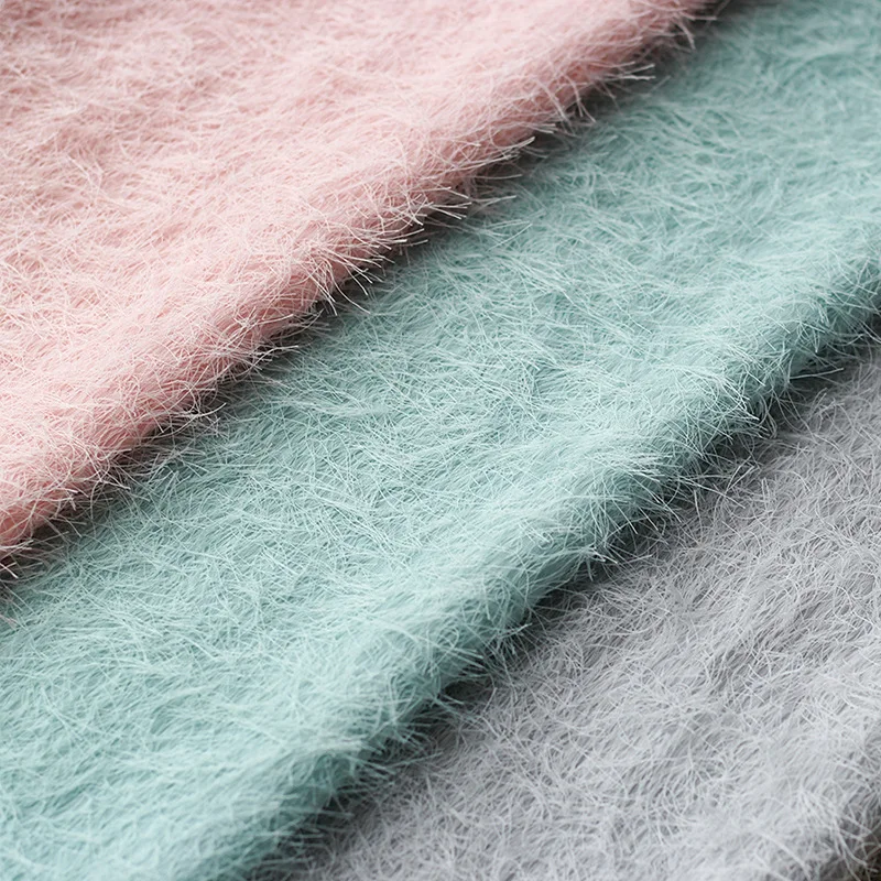 1Yard 150Cm wide Bird Nest Velvet Fuzzy Yarn Fabric Devore Chiffon Fringe Women Fashion Dress Cloth Material