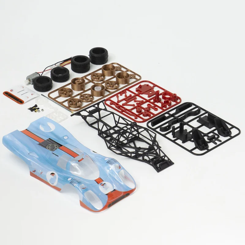 

Boy Birthday Gift 1:28 Scale Rc Le Mans Prototype 917 Racing Car. Tube Frame Body. Diy Assembly Kit (Complete With Controller)
