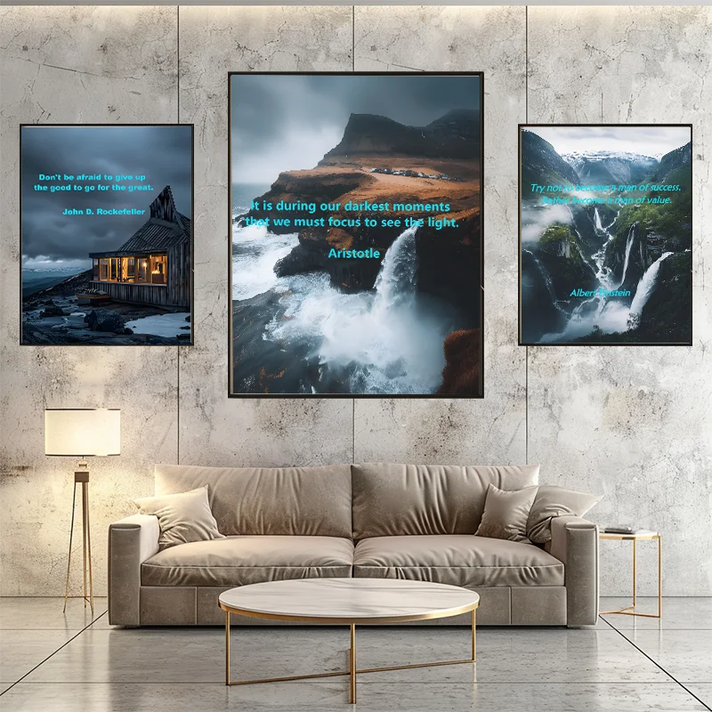 

Inspirational Quote Wall Art Scenic Landscapes Quotes by Aristotle Einstein Helen Keller John D Rockefeller for Home Decor