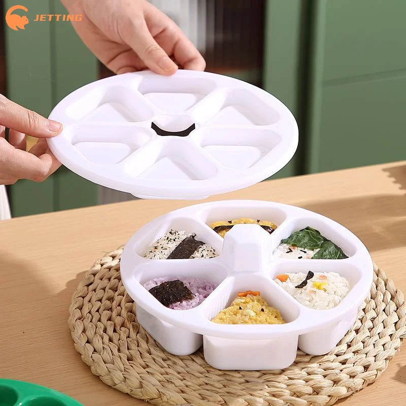 6 In 1 Sushi Maker Box Onigiri Mold Triangle Sushi Mold Rice Ball Mold Press Making Storing Sushi Lunch Bento Rice Cooking Tools