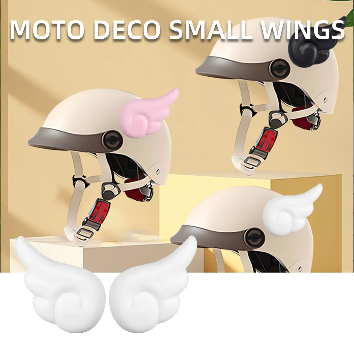 1Pair Helmet Decoration 3D Lovely Small Wings Motorcycle Decoration Removable Helmet Body Modification Sticker Easy to Install