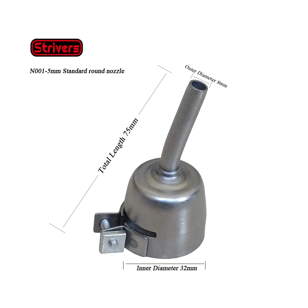 

N001 Стандартные круглые трубчатые насадки для сварки пластика, сварочный аппарат горячего воздуха, аксессуары для тепловых пистолетов, сварочные насадки