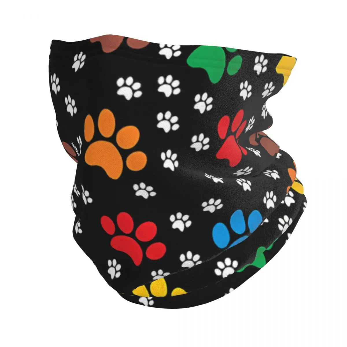 Unisex pata padrão Pawprint cachecol, pescoço polainas, headband quente, envoltório, inverno