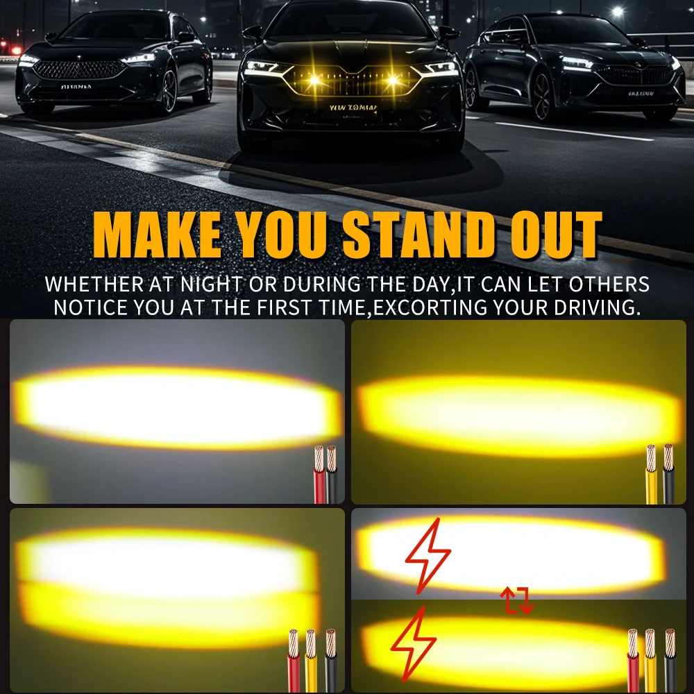 Car Grill Led Work Lights Bar 12-80V Auto Motorcycle Addtional Spotlights Projector Lens Driving Fog Lamp for Off Road Truck 4x4