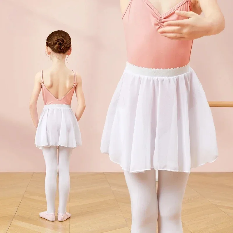 Jupe de Ballet bleu paon pour filles, jupe de danse en mousseline de soie, taille élastique, jupe de gymnastique pour filles, jupe Tutu pour Ballet