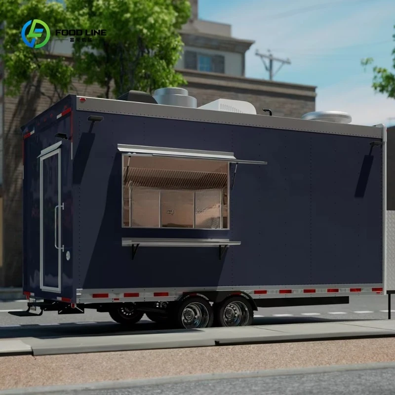 China CE Certificate Mobile Fast Food Van Coffee Carts Food Trailer for Sale  Ice Pizza Truck Catering view 3