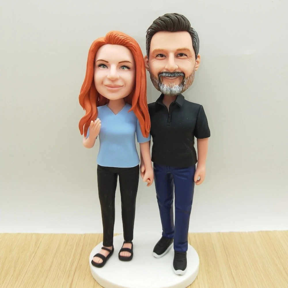 

Figurine Personalised Handmade Clay Figurine Romantic Gift for Boyfriend Girlfriend Wedding Anniversary Bobblehead Handmade