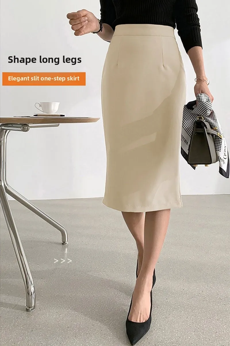 Zomer nieuwe hoge taille f body rok bodycon afslanken professionele woon-werkverkeer veelzijdige one step midi lengte pak rok