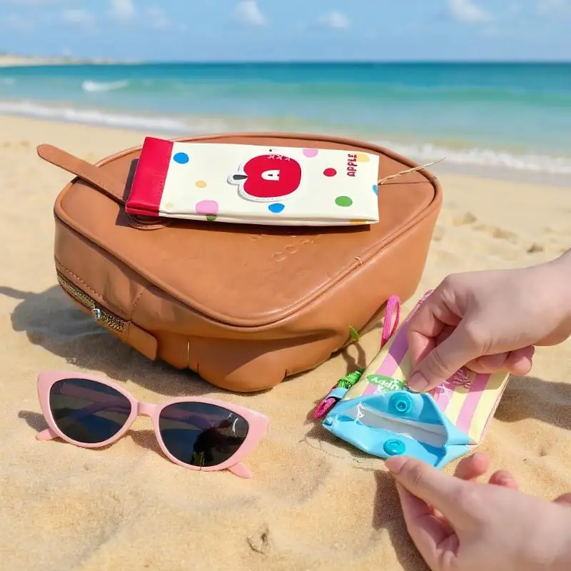 กระเป๋าใส่แว่นตาพกพาพร้อมสายคล้องคอ กระเป๋าใส่แว่นกันแดดสำหรับกิจกรรมกลางแจ้ง ฝาปิดอัตโนมัติ ทำจากหนัง PU