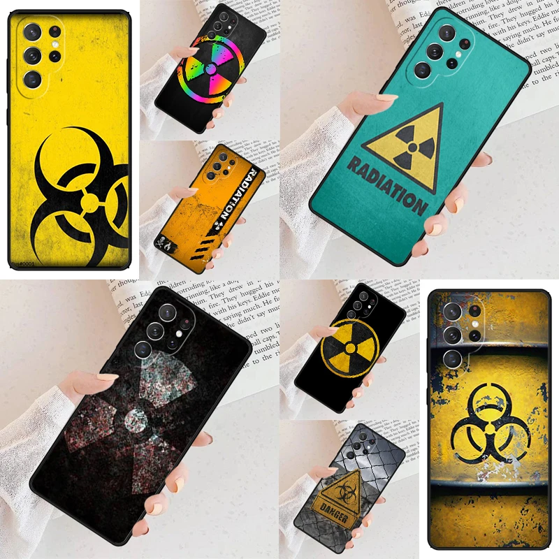 Nuclear Radiation Warning Sign Cell Phone Case for Samsung Galaxy S26 Ultra S25 S24 S23 S22 S21 S20 Note10 Cover
