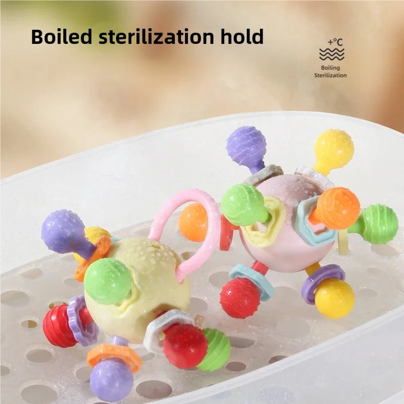 Manhattan – boule à main éducative pour bébé de 0 à 1 an, anneau de dentition à croquer, bâton molaire, jouets pour bébé de 3 à 6 mois