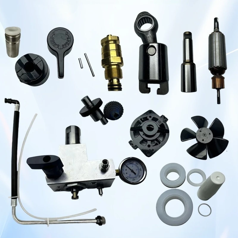 Titan 440/450 Airless Spray Gun Accessories: Plunger Rod, Gear, Recirculation Valve, Feeding Tube, Carbon Brush Holder