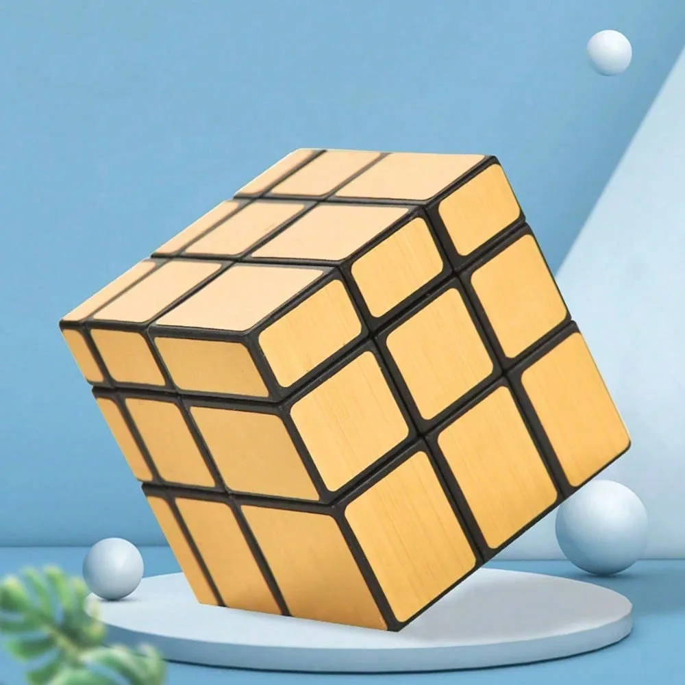 

Mirror 3x3 Magic Cube Puzzle Speed Magic Cube Golden/Silver/Red Sticker Cube Toys For Children
