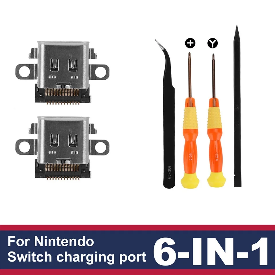 Loại C Ổ Cắm Sạc Cổng Sạc Cho NS Nintendo Công Tắc Tay Cầm Cao Cấp Bộ Công Cụ Sửa Chữa Cổng Sạc Thay Thế phụ Kiện