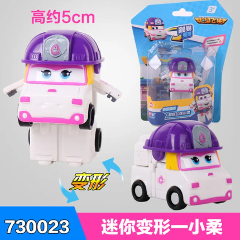 Auldey oficial Super Wings Mini Jett Donnie Dizzy Robot transformador vehículo de juguete tamaño pequeño modelo de figura de acción para niños