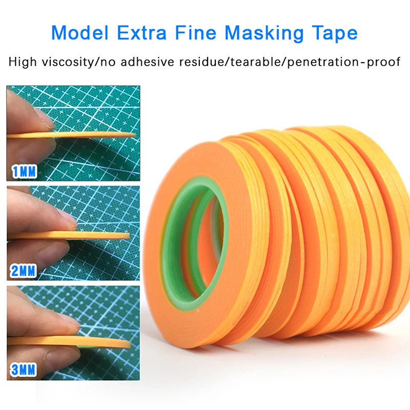 Hot High Quality Model Spraying Coating Color Ultra Tape Fine DIY Special Masking Wide 1mm/2mm/3mm 18m Model Covering Tape