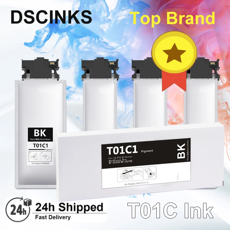 T01C1 T01C2 T01C3 T01C4 خرطوشة حبر لإبسون القوى العاملة برو Wf-C529R 579R 527R C529Rdtw c579Rdtw طابعة T01C رقاقة حقيبة الحبر