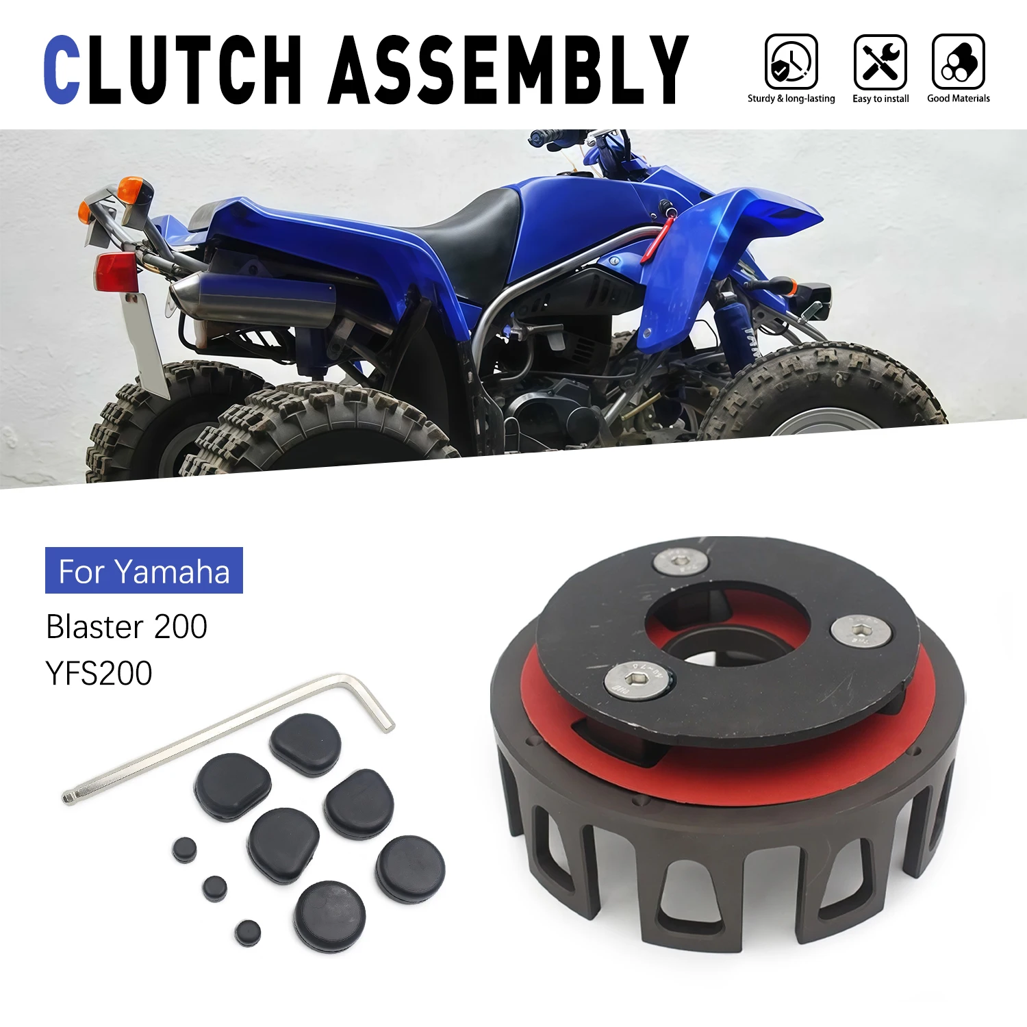 Motorcycle CNC Billet Heavy Duty Clutch Basket Kit For Yamaha Blaster 200 YFS200 1988-2006 YFS200SE Special Edition 2006