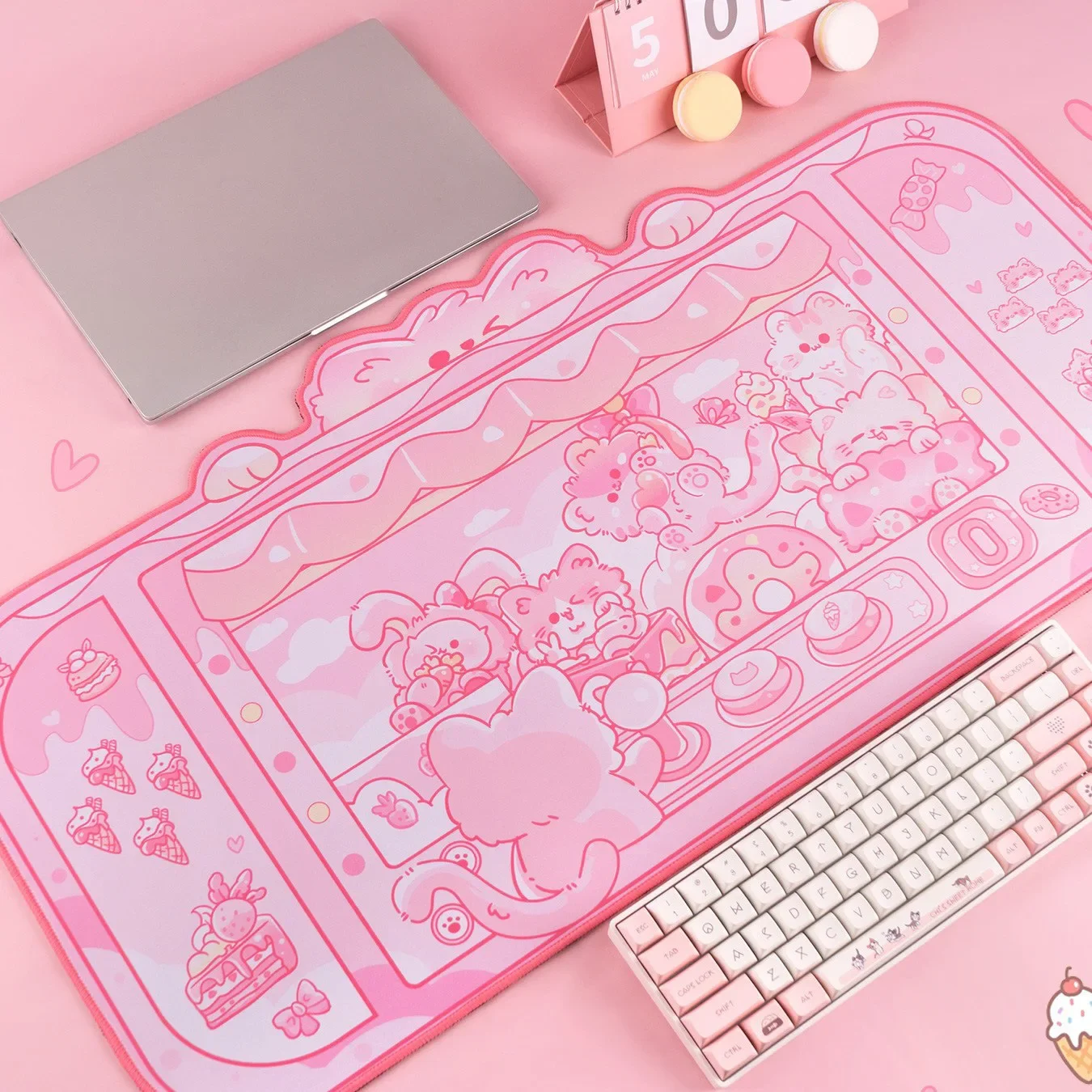Cartoon Cute Pink Large Mouse Pad Ins Style Girl Anime Non-slip Table Mat Office Study Rubber Computer Keyboard Game Mouse Pad