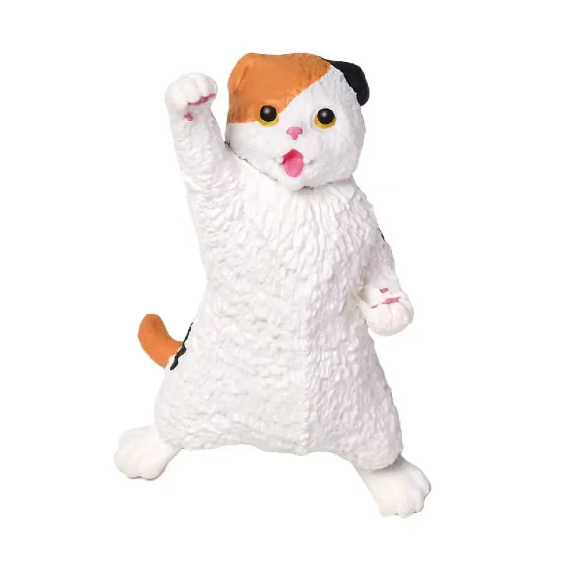 Echte actiefiguur De tweede ronde van juichende kat Gacha Leuk trendy speelgoedornament