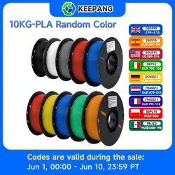 10KG PLA PETG Filament for 3D Printer Filament 1KG/Roll 1.75MM Plastic Filaments Line Up Neatly Printing Material for 3D Printer