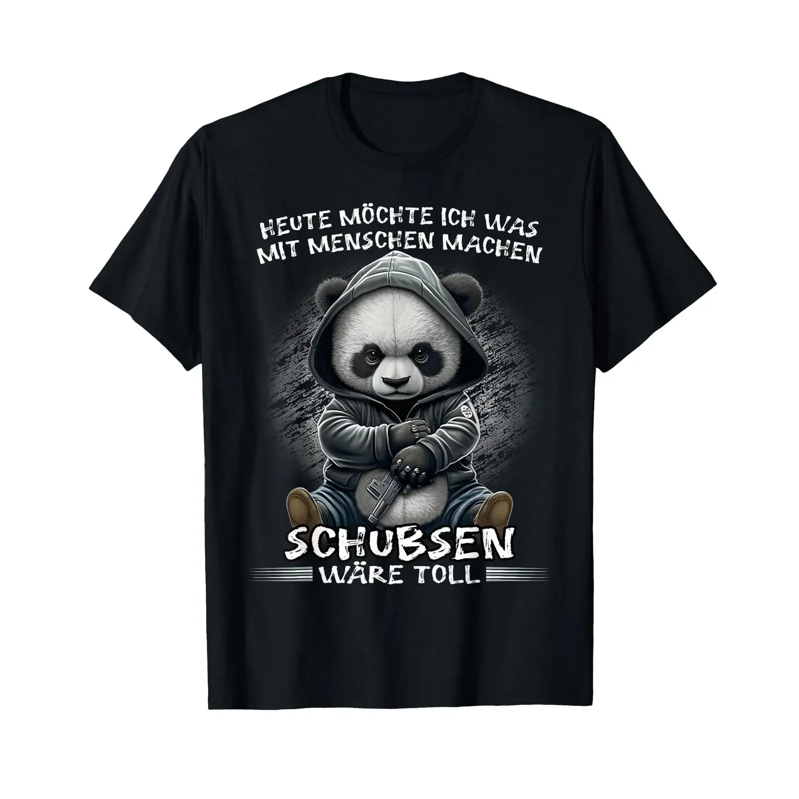 T Shirt with German Text Heute möchte ich was mit Menschen Machen Schubsen wäre toll vintage Washed homme graphic Casual