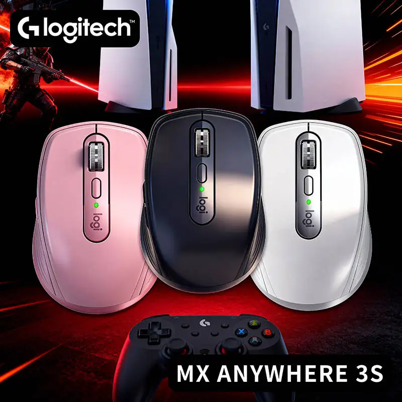 

Gaming-Ready Logitech MX Anywhere 3S Mouse Wireless Bluetooth 8K DPI Silent Rechargeable Ergonomic for PC Mac Office Travel
