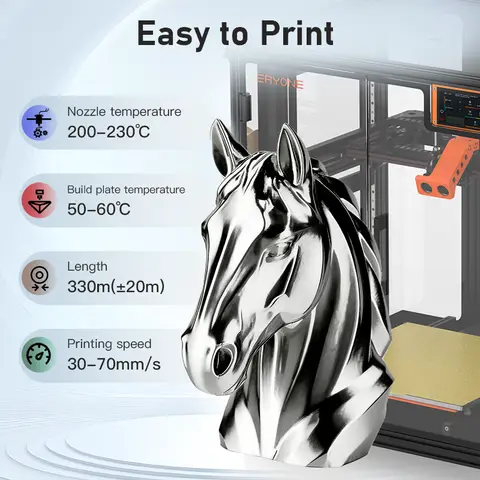 ERYONE 10KG Ultra-Silk PLA 3D Yazıcı Filamenti 1.75mm, İpek Parlaklığı, Parlak Pürüzsüz Yüzey Canlı Renk 1kg Makara Toptan Satış