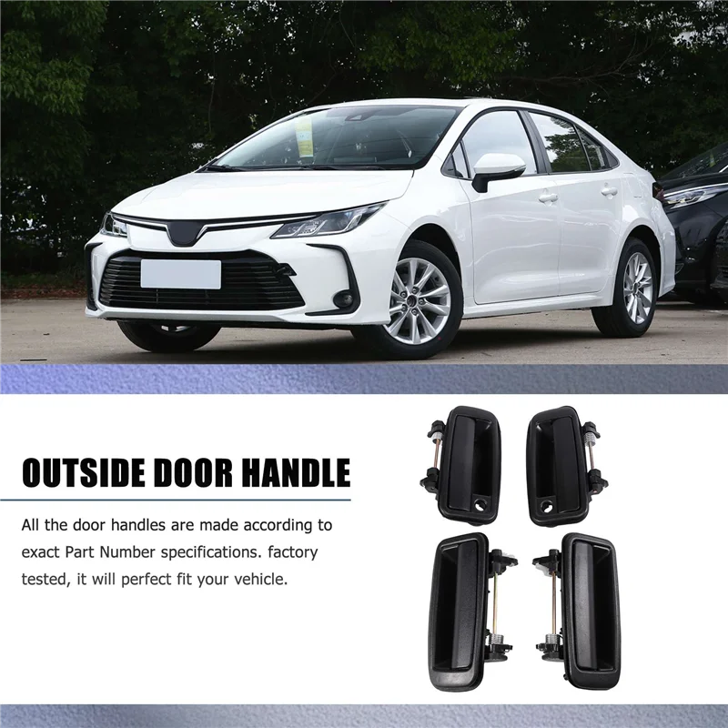 

A51K-4 шт. (передняя задняя левая правая) наружная внешняя ручка двери для Toyota Corolla 1988-1992 69210-12110 69220-12110