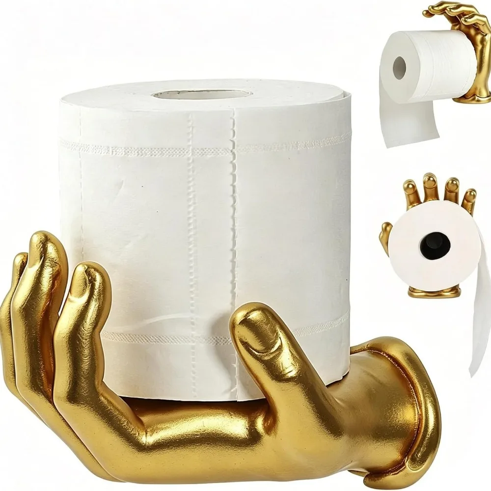 Gothic Style Toilet Paper Decoration Box Black Hand-Shaped Toilet Paper Holder Wall Mounted Black White Tissue Storage Stand