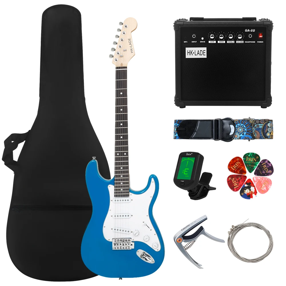 

HK·LADE 39 Inch Electric Guitar 6 Strings 22 Frets Maple Body Rosewood Fingerboard Electric Guitarra With Parts & Accessories