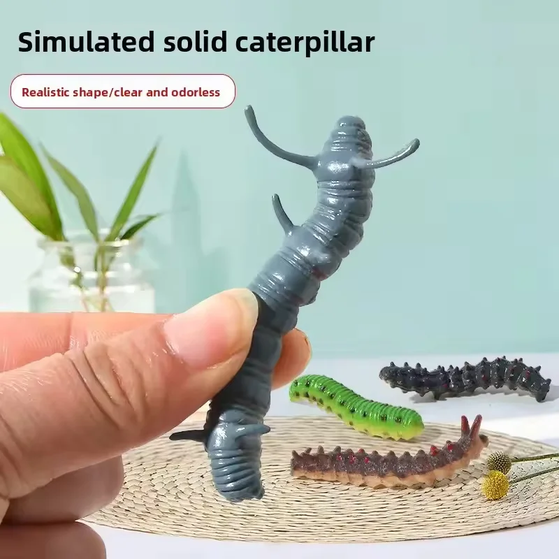 12pcs Insect Models Caterpillar Prank Animal Models Crawling Insects Action Characters Children's Educational Toys Prank Toys