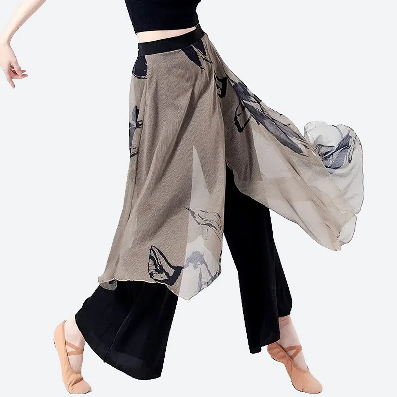 

New Chinese style dance clothes, modern dance loose wide-leg pants, jazz practice clothes, female classical elegant