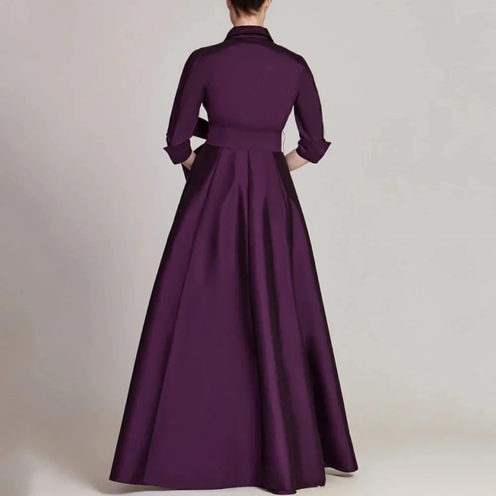 Simple Elegant A-line Ankle Length Prom Gowns with Fashion Button Adjustable Sash Evening Dresses Customized Formal Party Gown