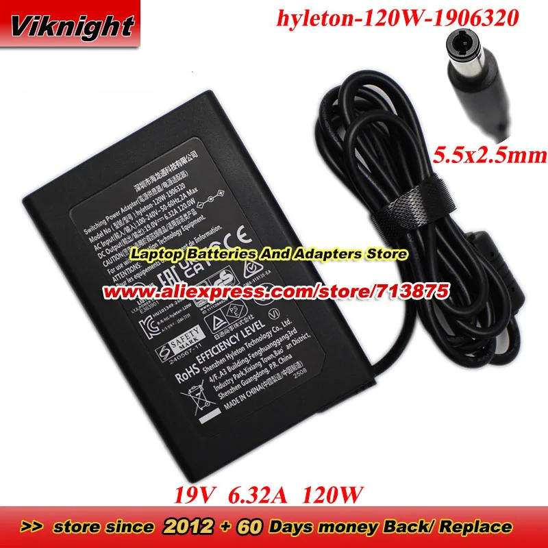 

hyleton-120W-1906320 Адаптер переменного тока для HYLETON 19V 6.32A 120W, блок питания с разъемом 5.5x2.5 мм