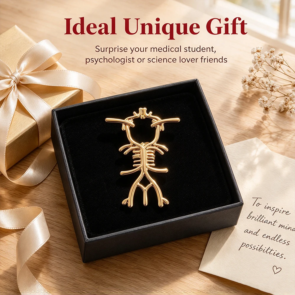 Circle of Willis Brooch Medical Anatomical Arterial Surgeon Coat Tie Accessories Jewelry Gift for Neurologist And Nurse