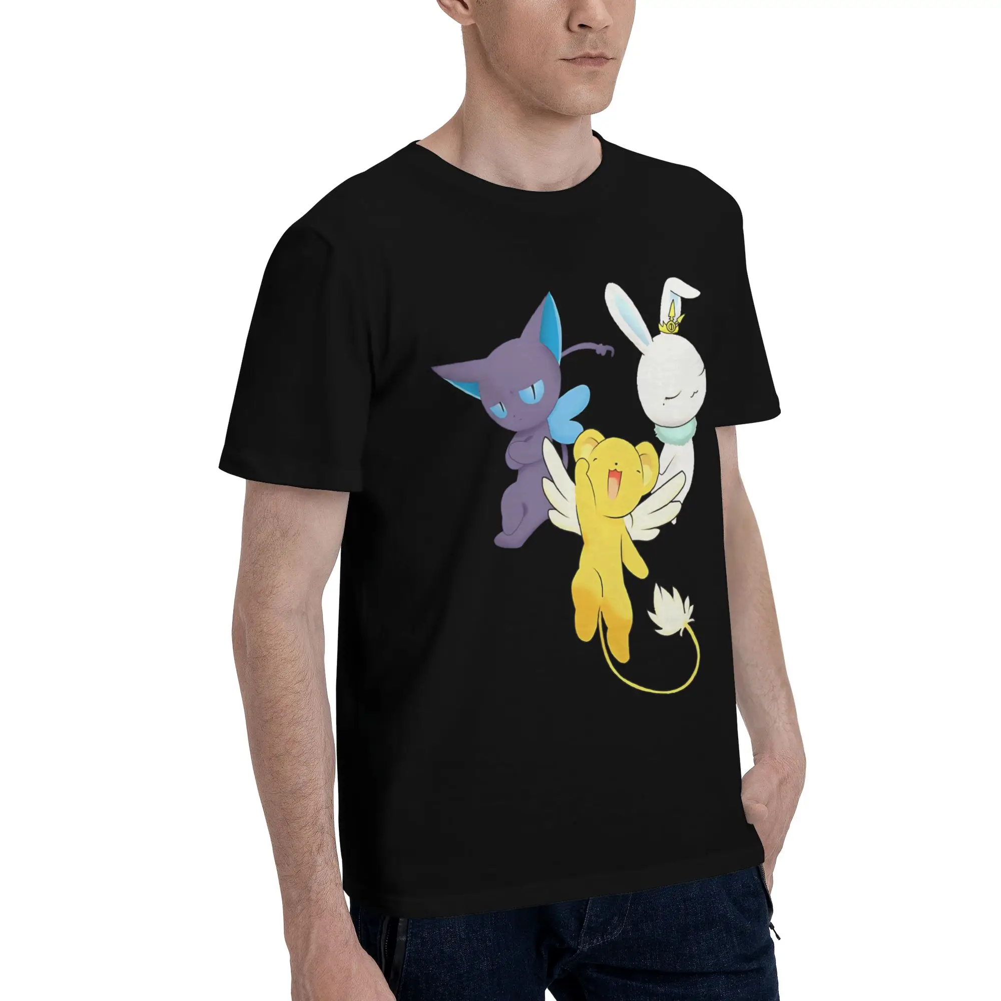 Sakura Mascot  Novelty Graphic 100% Cotton T-Shirt Bandai Cardcaptor Sakura Tops Tees For Men