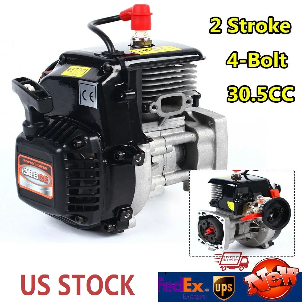 30.5CC 2-Stroke 4 Bolt Engine Rovan Motor Set for HPI Baja 5b 5T King Motor LOSI FG GoPed