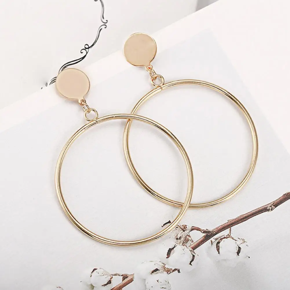 Women Drop Earrings 1 Pair Drop Earrings for Women Circle Draped Style Jewelry Small Face Enhancing Accessories for Commuting