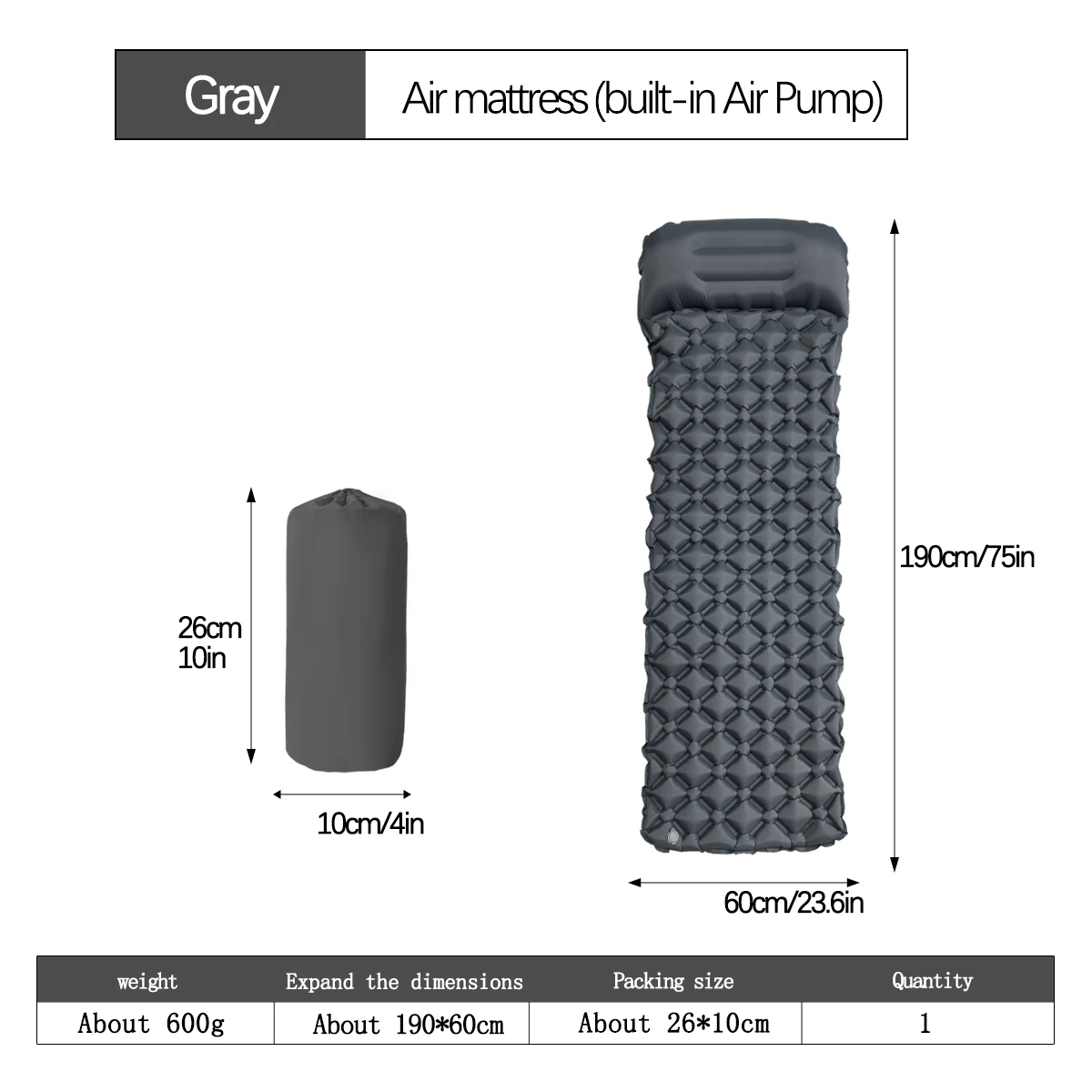 Camping Mattress Self-inflating Air Cushion, Outdoor Tent Sleeping Pad Bed, Hiking Campsite Must Have Supplies