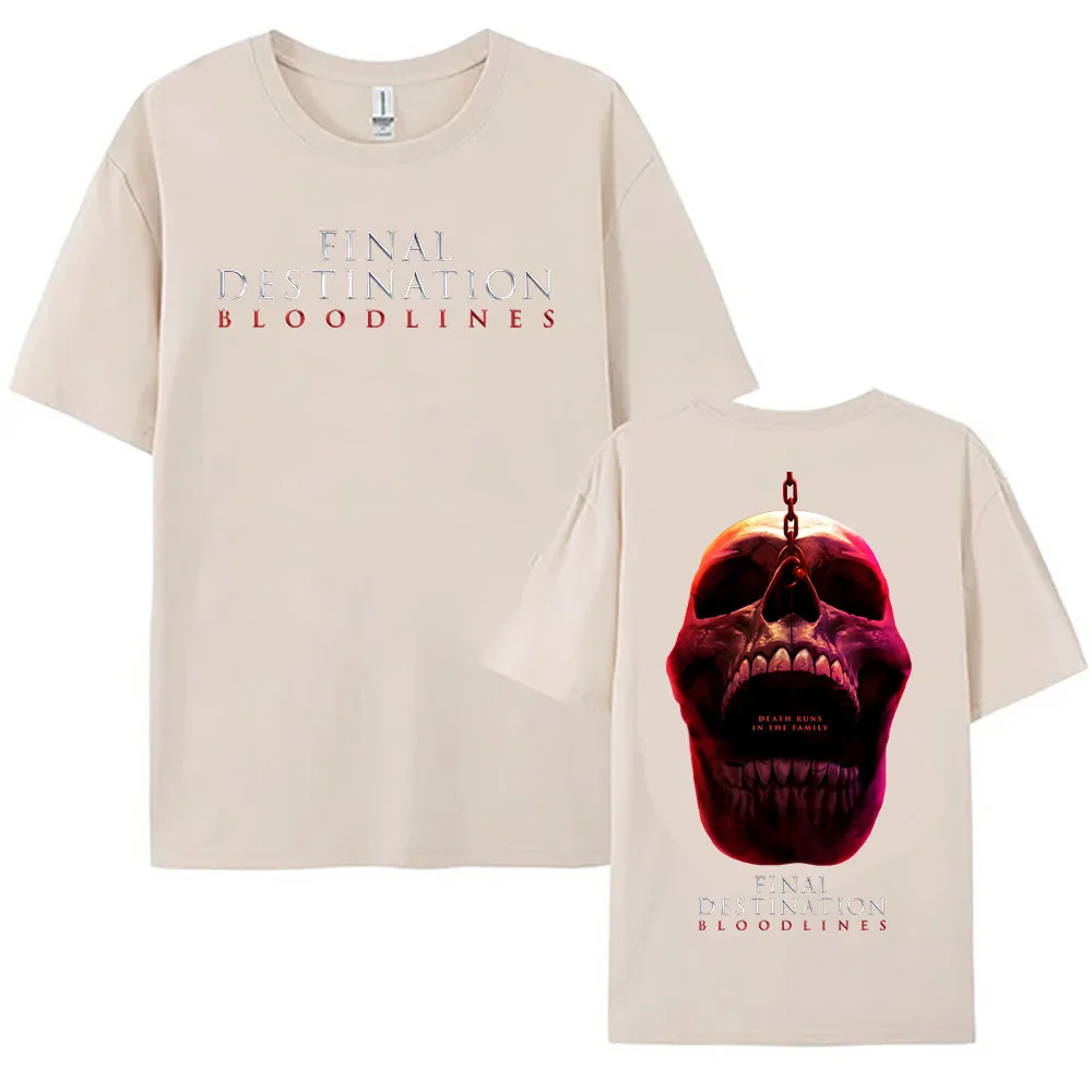 الوجهة النهائية خطوط الدم تي شيرت أفلام الرعب خارق الطباعة بلايز القطن قصير الأكمام س الرقبة تي شيرت المرأة تيز #3