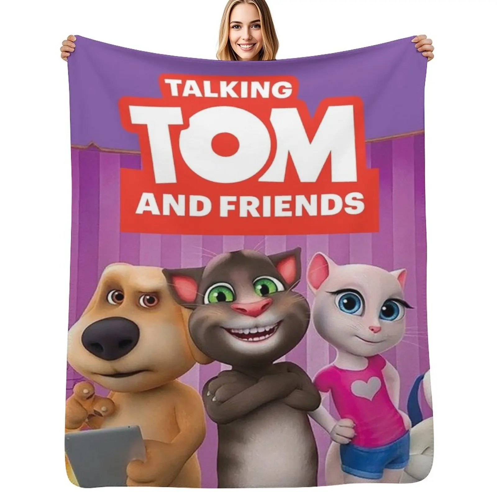 Sixtom the My Talking and friends Tom 2 2021 Throw Blanket Sofas Hairy Loose Comforter Cute Blankets