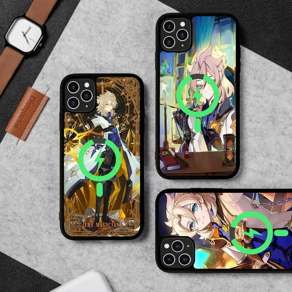Anime Overlord Albedo For Magsafe Magnetic Phone Case for iPhone 17 16 15 14 13 12 11 Plus Pro Max PC+TPU Cover