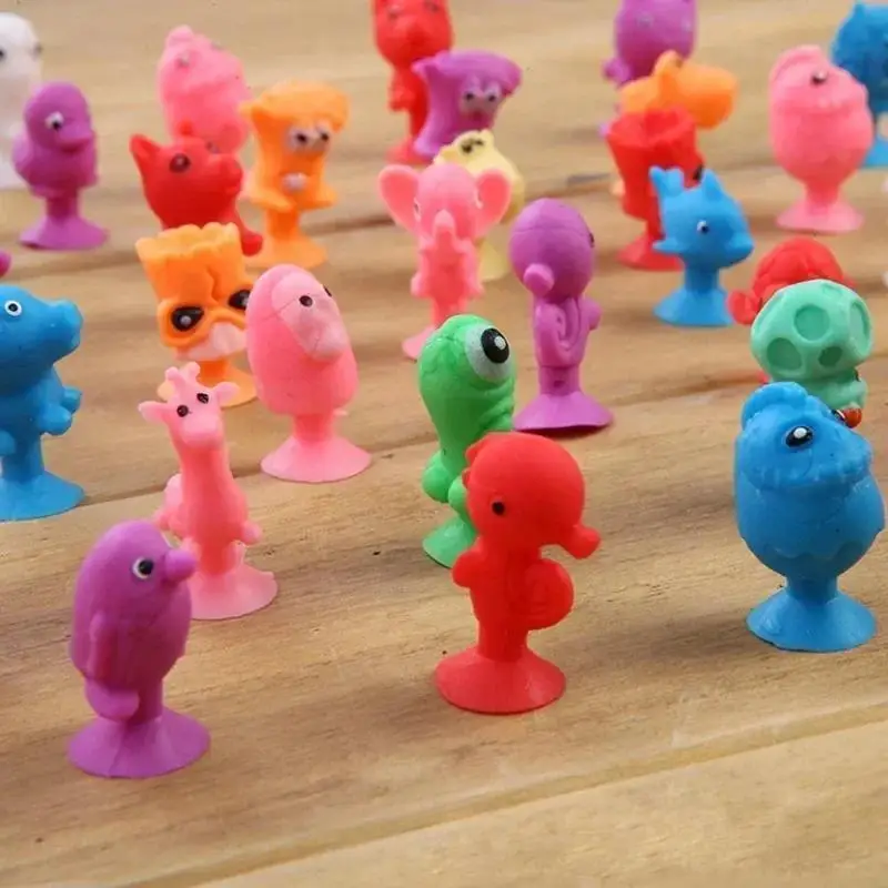 Cartoon Ocean Animal Stikeez Suction Cup Figures 10Pcs/Lot Mini Sucker Capsule Model Toys Children Party Filler Collectible Toy