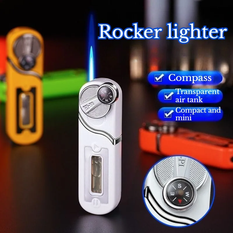 Metal Creative Rocker Lighter with Good Looks and Compass Simple Ladies Gift Smoking Accessories Cigarette Lighter