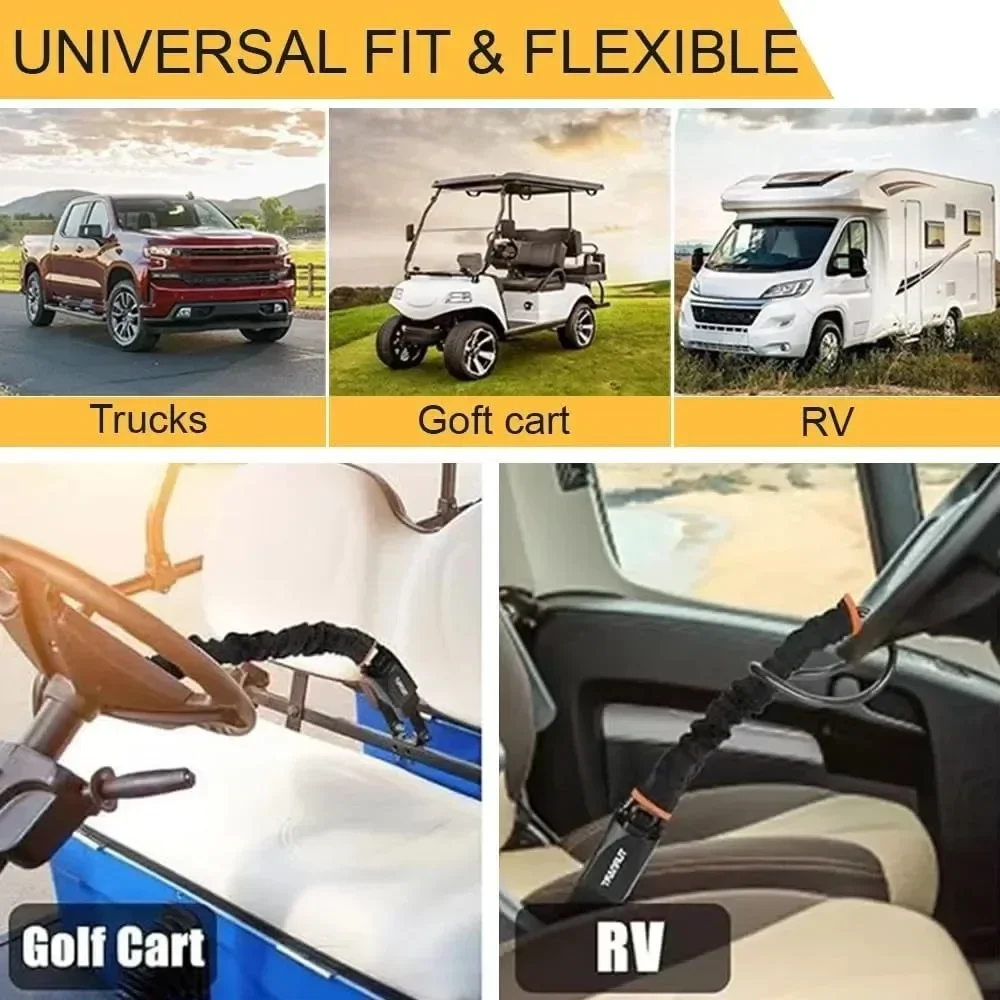 Universelle Lenkradsperre mit Sicherheitsgurtschnallen, Diebstahlschutz, Fahrzeugsicherheitsschloss für LKW, SUV, Van, Wohnmobil mit Schlüsseln – Detail 10