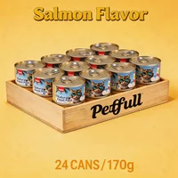 Petfull Cat Canned for Cat and Dog Pet Food 170gx24Cans Tuna Beef Salmon Chicken Flaver Cat Food Cans 6