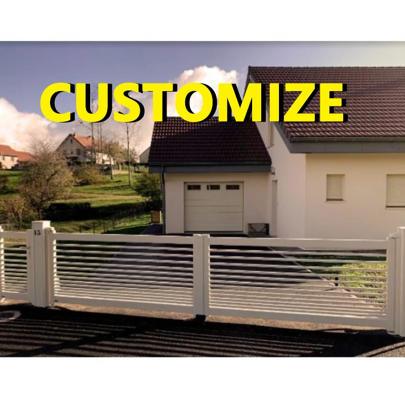 Any Size Custom Aluminum Cantilever Sliding Gate Automatic Residential Driveway Security Privacy Heavy Duty Waterproof Rustproof