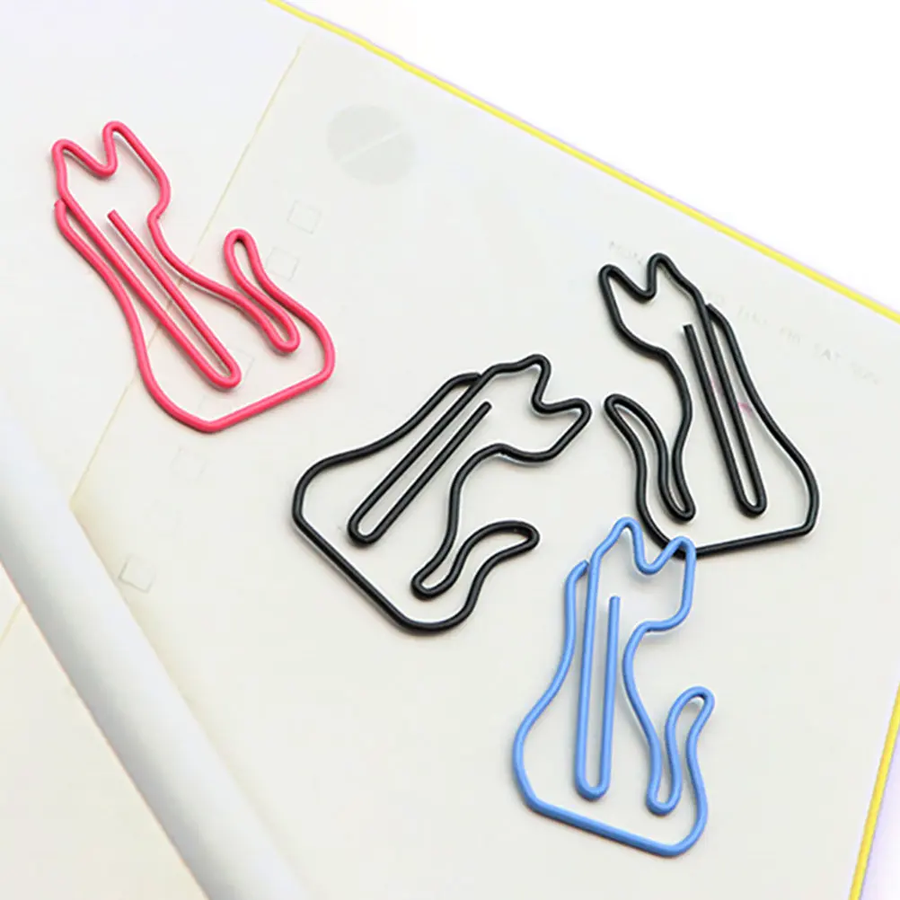 

24Pcs Adorable Cat Paper Clips Fun Animal Shaped Bookmark Holders for Office School Notes Photos Files Business Cards Creative