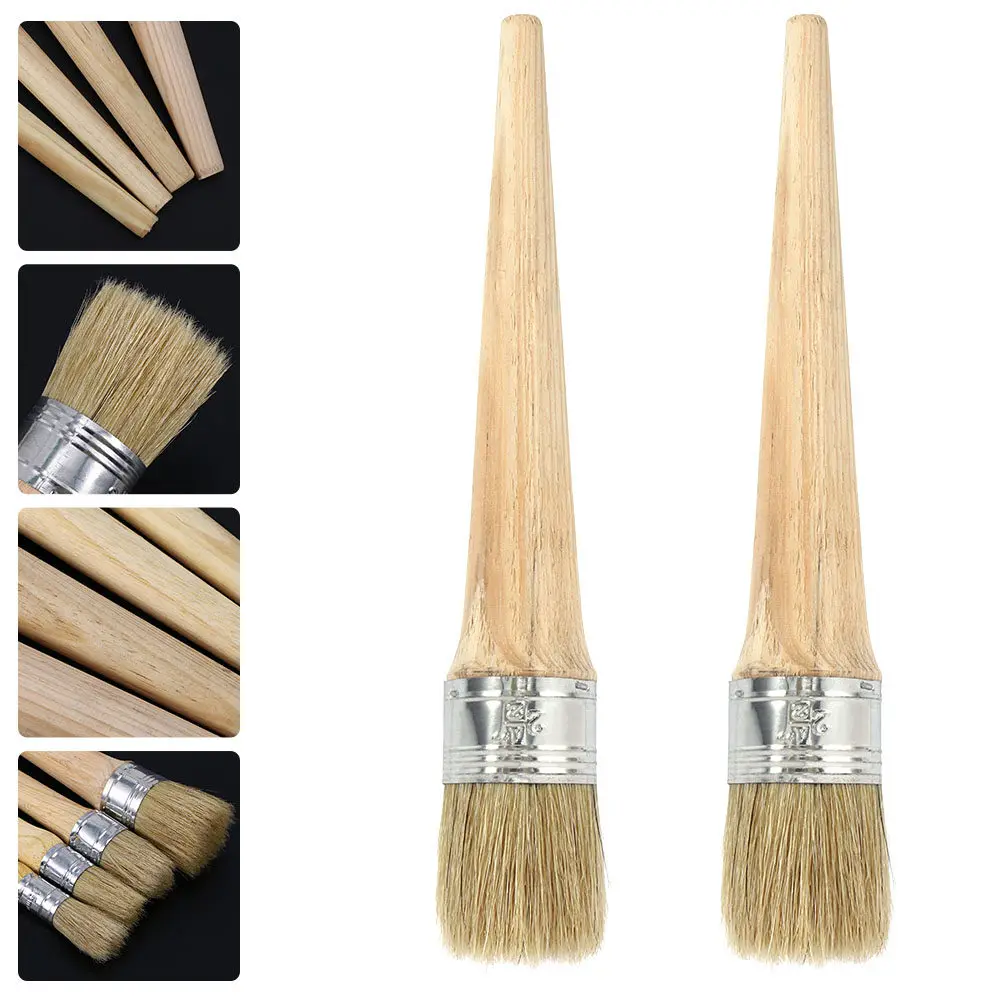 

Набор из 2 профессиональных кистей для масляной живописи с круглой головкой, эргономичной деревянной ручкой и гладкой отделкой для акварели